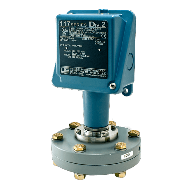 United Electric Pressure Switch, 117 Series Type H117K Models 540 to 543